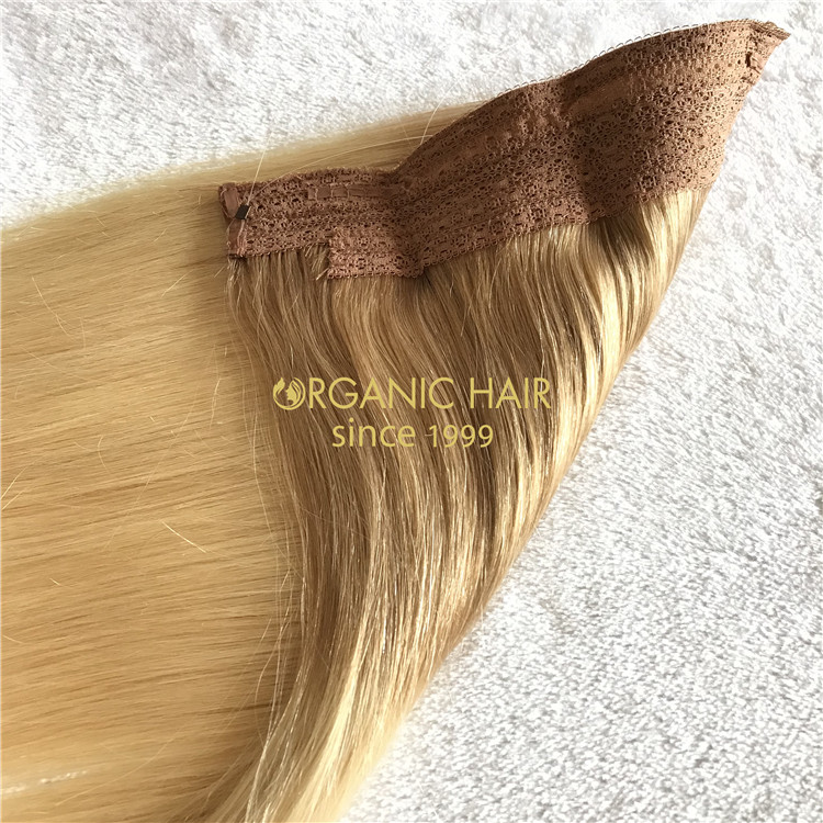 Human full cuticle halo hair rooted color X204